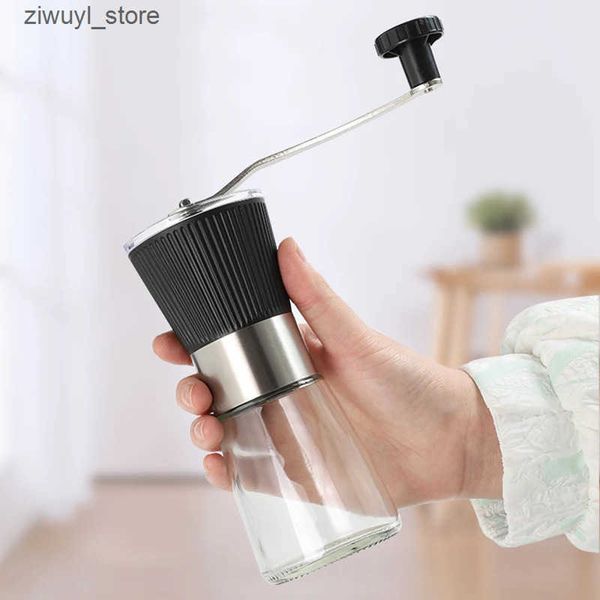 Manual Coffee 1PCS Manual Coffee Grinder Glass Portable Outdoor Coffee Ceramic Grinding Core Pepper Grain Mill Coffeeware L240910