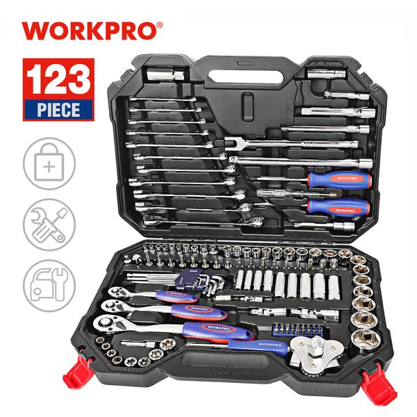 Other Hand Tools WORKPRO Set for Car Repair Ratchet Spanner Wrench Socket Professional Bicycle Kits 230201
