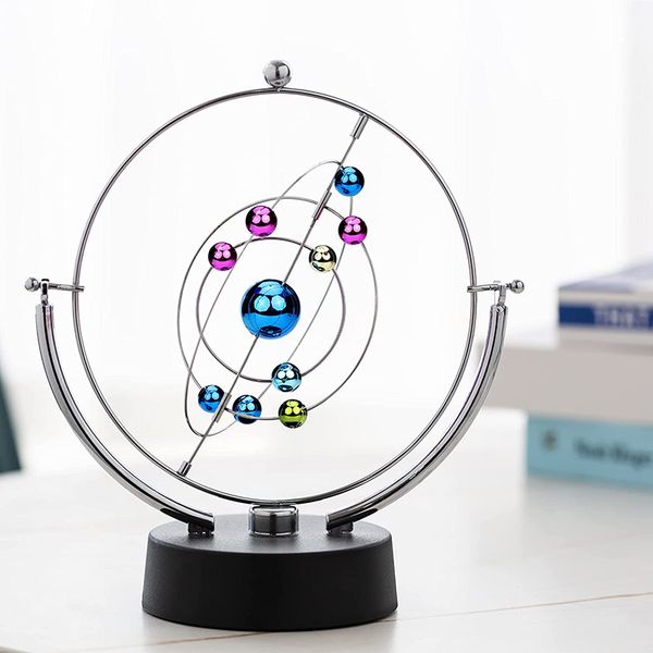 Decorative Objects Figurines Rotation Perpetual Motion Swing Globe ton Pendulum Model Kinetic Orbital Revolving Home Decor desk accessories