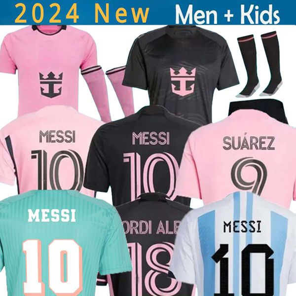 2024 Inter Soccer Jerseys MESSYS SUAREZ Argentina Football Shirts MiAmi Kits Sets 24 25 Copa America DI Maria MARTINEZ National Team Uniform