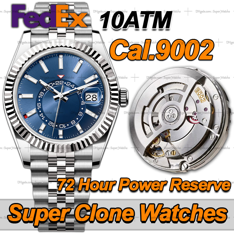 Top Mens Luxury Watches Men Designer Watches Top Luxury Super Quality N Factory Watch 42MM Full Function Cal.9002 Movement Sapphire Luminous Diving