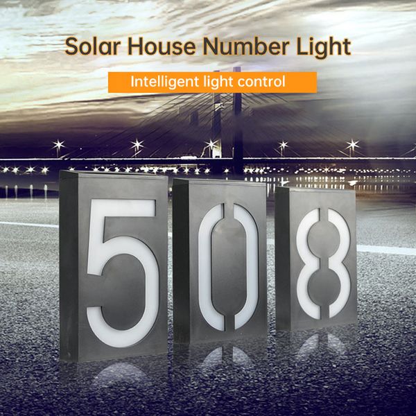Other Home Decor Solar LED Light House Number Outdoor Address Sign Waterproof Villa Door Plates Yard Decor Doorplate Lamp Solar House Number