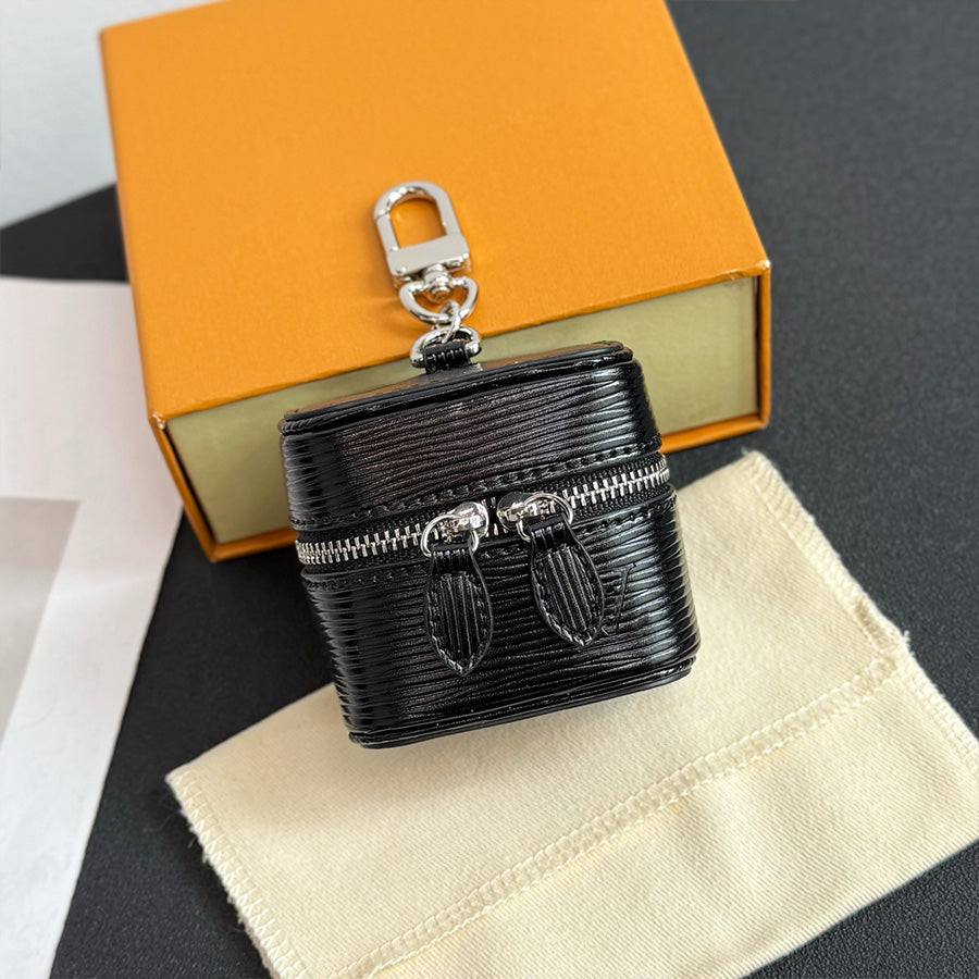 Keychains Designer Keychains Lanyards Luxury Keychain Fashion Mini Makeup Bag Leather Ornament Men Car Keychain Women Headphone Bag Zipper Change Ea