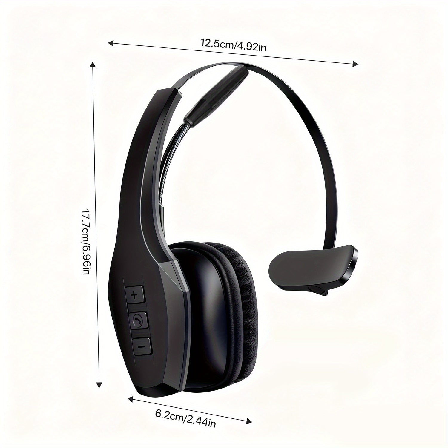 TEMU Trucker Wireless Headset, Wireless Headsets With Microphone, 50+hrs Hd , Long Battery Time, Dual Devices Headphones For Office-driving-home,