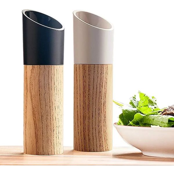 Wooden Salt and Pepper Grinder Spice Nuts Mills Handheld Seasoning Grinder Bottle Cooking Household Kitchen BBQ Adjustable Tools 250117