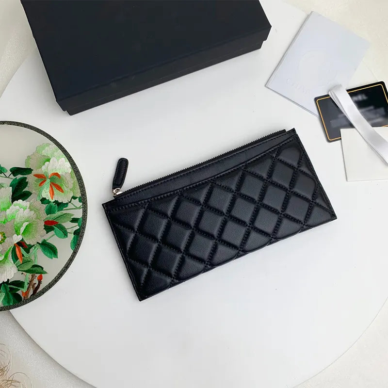 Luxury Zipper wallet Purse card holder High quality designer women fashion Genuine Leather Women&#039;s Holders long Coin checkbook Wallets Key gift