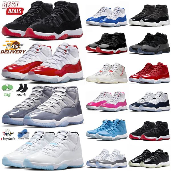 11s Basketball Shoes Big Size 13 Men Women Cherry 11 Cool Grey XI Cement Grey Pink Cap and Gown Gamma Blue Space Jam Low Desginer Sneakers D