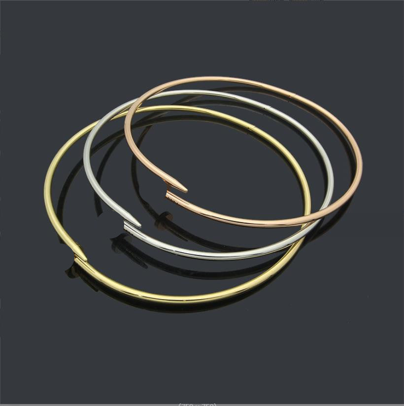 Pendant Necklaces Women&#039;s nail pattern glossy hard ring necklace classic nail shaped diamond free collar