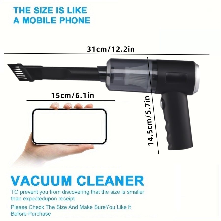 Compact Handheld Car Vacuum Cleaner - Versatile Three-in-One Cleaning Solution