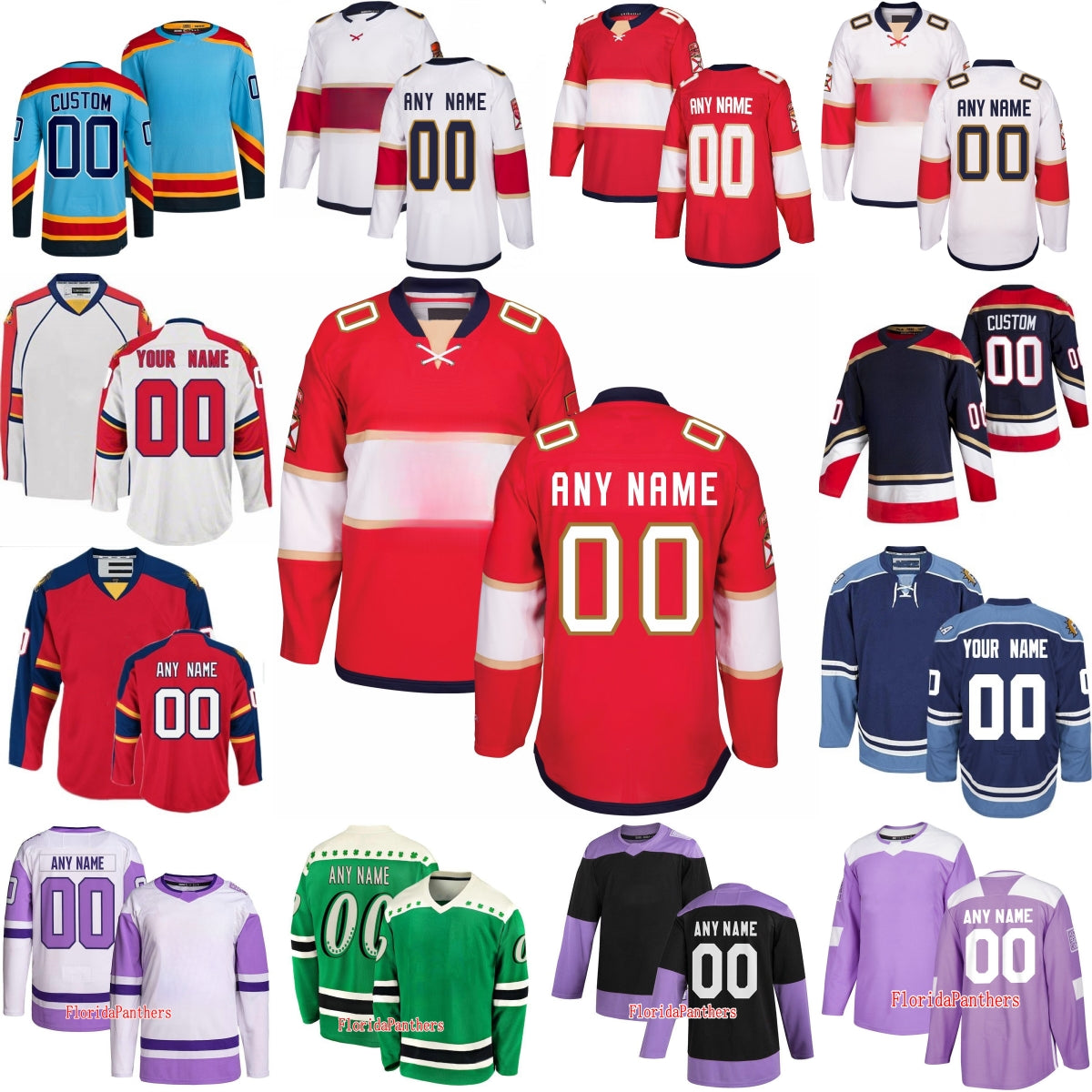 DIY Design Custom Hockey 16 Aleksander Barkov Jersey 19 Matthew Tkachuk 72 Sergei Bobrovsky Brad Marchand Jaromir Jagr Sam Reinhart Jerseys 2025 Hom