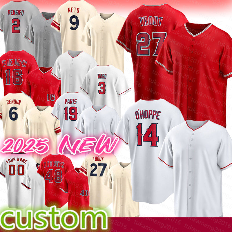 Mike Trout Logan O&#039;Hoppe Baseball Jerseys Luis Rengifo Zach Neto Yusei Kikuchi Taylor Ward Anthony Rendon Kyren Paris Ben Joyce Travis d&#039;A