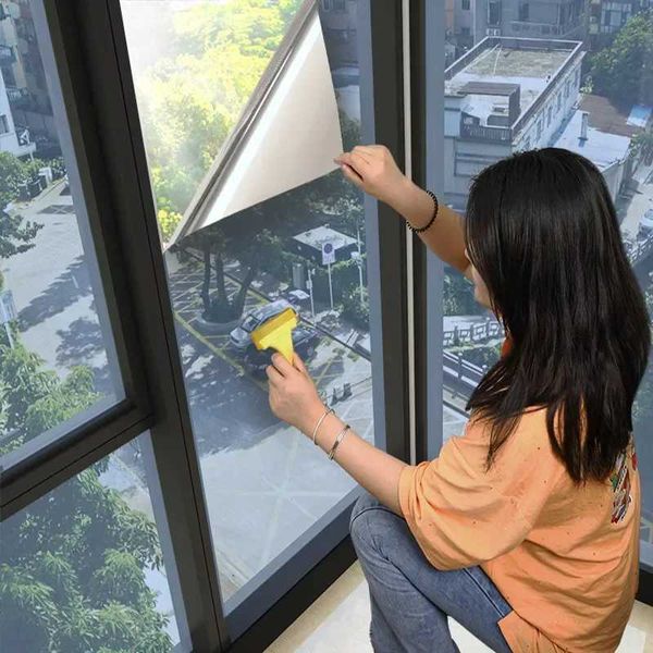 One-way Mirror Thermal Insulation Window Film UV Protection Glass Vinyl Thermal Control Adhesive Film Reflective Film Y240810