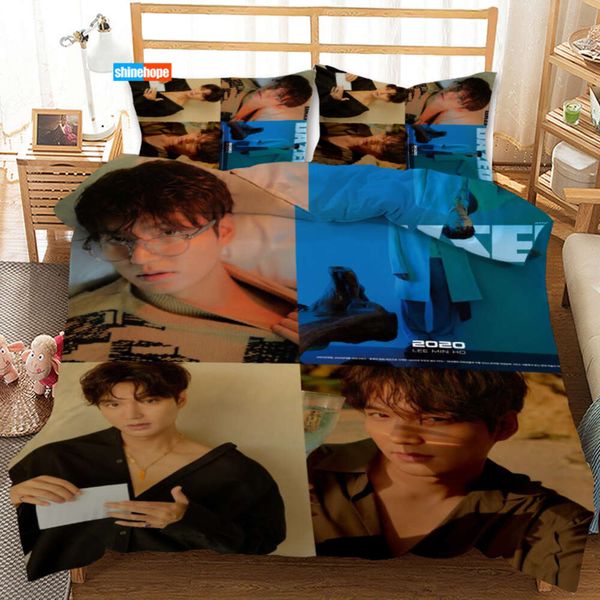 3 Pcs Set Fashion Lee Min Ho KPOP Bedding Sets Comforter Duvet Cover Pillowcase Home Textiles