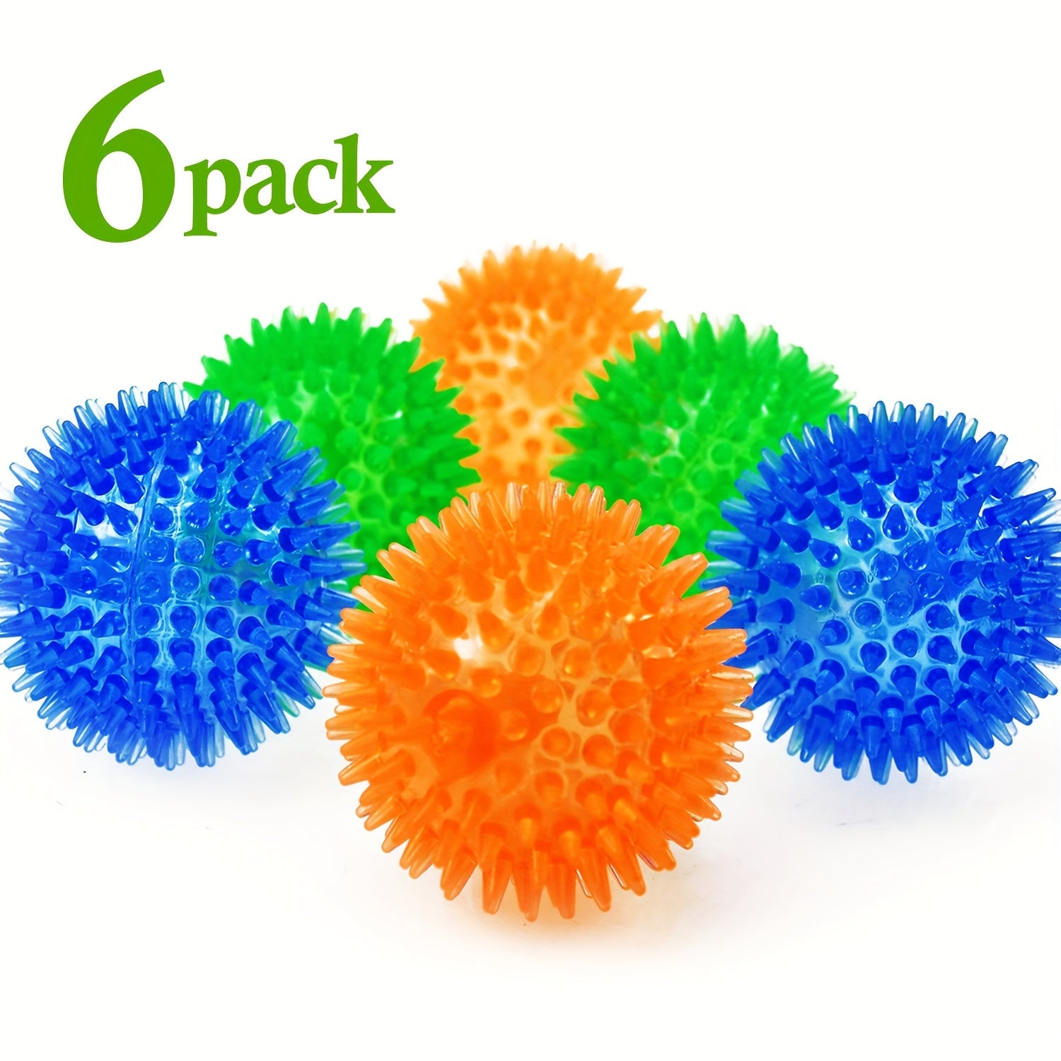 TEMU 6pcs Dog Molar Burr Ball Toys - Elastic Ball Dog Toy For Interactive Play & Teeth Cleaning - For Puppies & Adult Dogs - Suitable For Indoor &