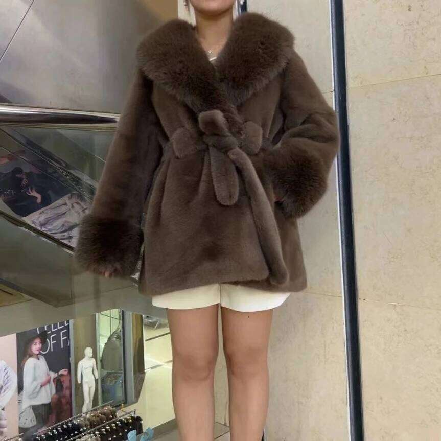 Coats Designer Women Winter Women Faux Fake Coat Mink Fur Jacket With Belt Designer