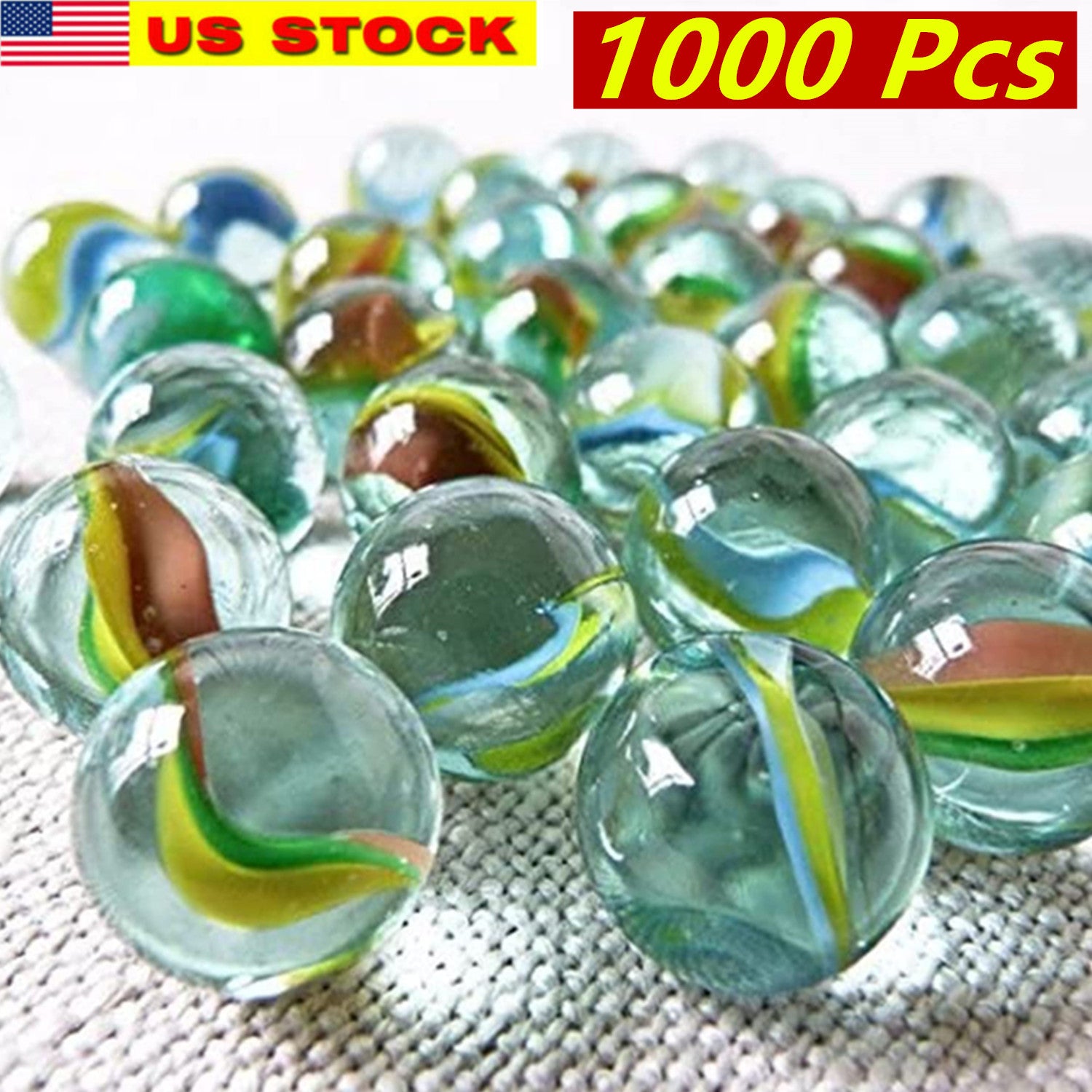 TEMU 1000 Pcs (13lb) Decorative Mosaic Gemstone Pebbles 16mm Green Glass Marble Beads For Vase Filler Decorative Mosaic Gemstone Glass Marbles Balls
