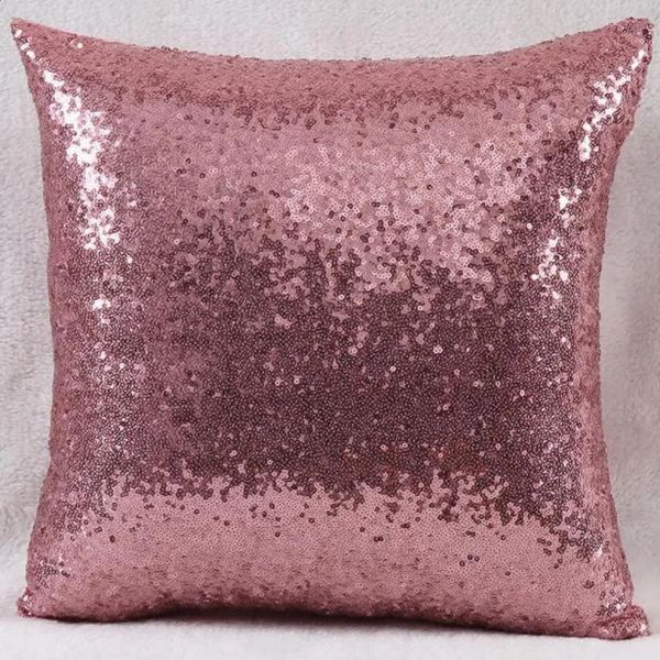 Pillowcase Gold Pillow Case Cushion Silver Sequin Sofa Pink Blue Zipper for Living Room 240731