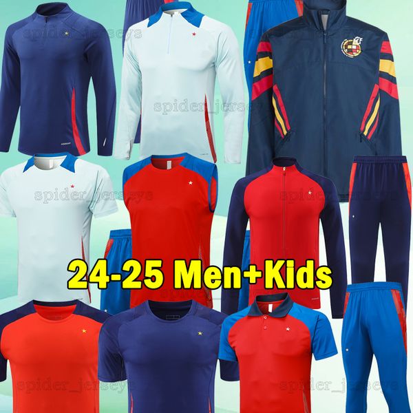 2024 SpAin Soccer Sets Long sleeve Hooded coat 24 25 LAMINE YAMAL MORATA PEDRI OLMO OYARZABAL RODRIGO Trench coat Football Tracksuits moveme