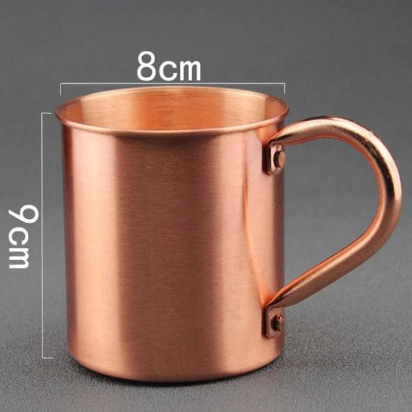 450ML Copper Mug Water Cup Moscow Mule Cup Straight Body Curling Cup Bar Cocktail Glass Beer Mug M240803