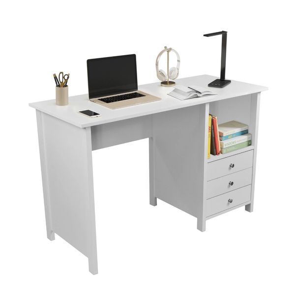 Contemporary Desk with 3 Storage Drawers Computer Desks Offices Laptop Office Furniture Simple and Modern Office Furniture