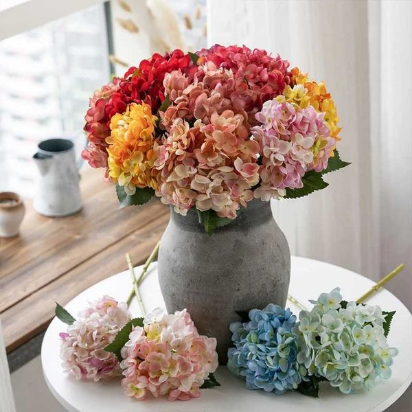 Hydrangea Artificial Flowers Home Bride Bouquet Wedding Valentine Decoration Vase Flower Arrangement Fake Hydrangea FlowerXJ241212