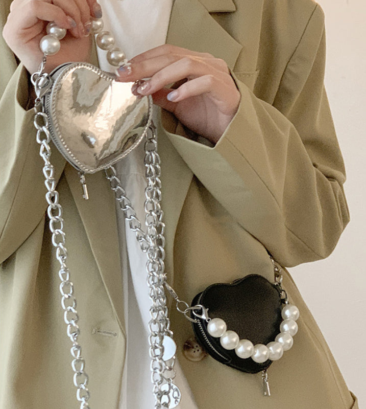 Fashion Women&#039;s Small Bags Summer Lipstick Bag Heart-shaped Chain Crossbody Bag