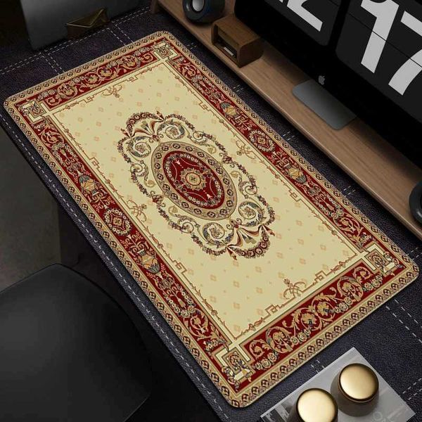 Mouse Pads Wrist Rests Persian Carpet Style Mouse Pad Retro Large Gaming Mousepad Gamer HD Print Mouse Mat Rubber Computer Desk Mat Game Key