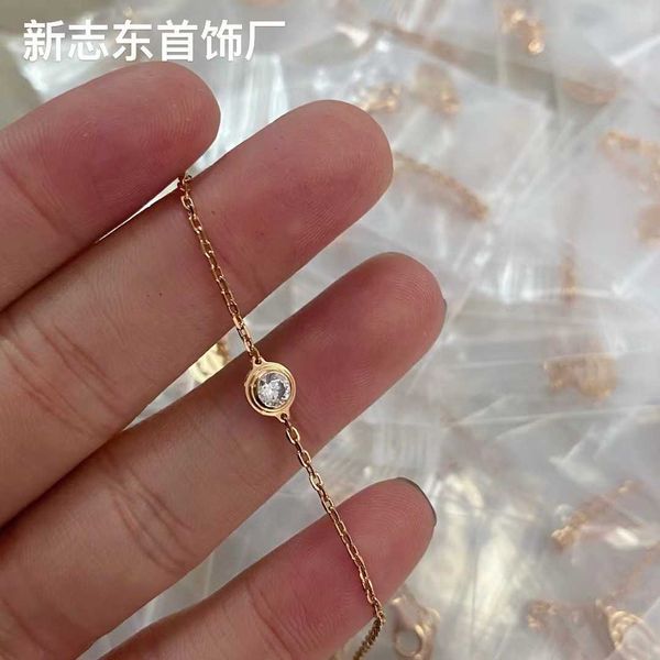 Designer Cards Classic Single Diamond Bracelet Thick Plated 18K Gold One Flying saucer Handicraft Precision High Version Bubble for Women T5