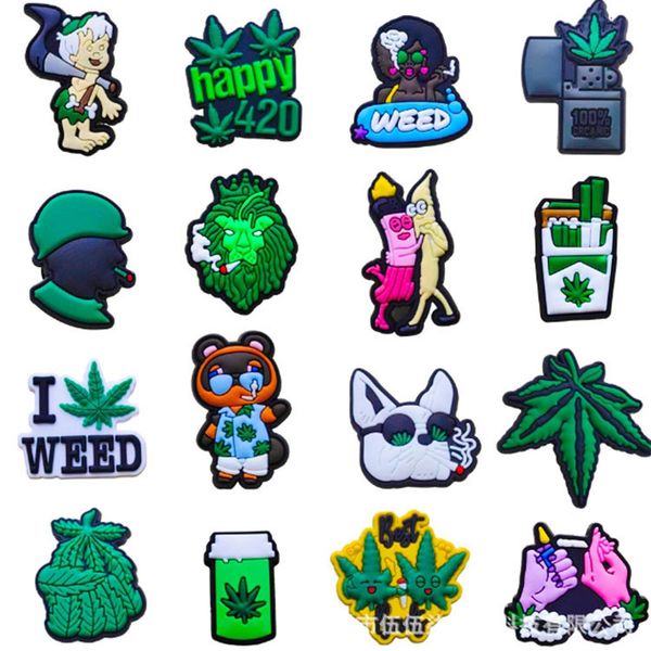 16 style tree leaf theme shoe charms high quality garden shoe flower deoctraiton buckle accessories clog charms