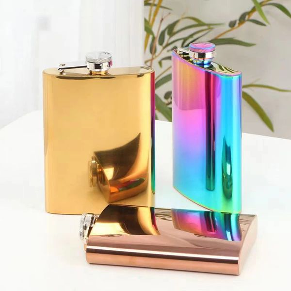 8oz Portable Hip Flask Stainless Steel Liquor Whiskey Bottle With Cap Funnel Travel Tour Drinkware Wine Pot Flagon 250113