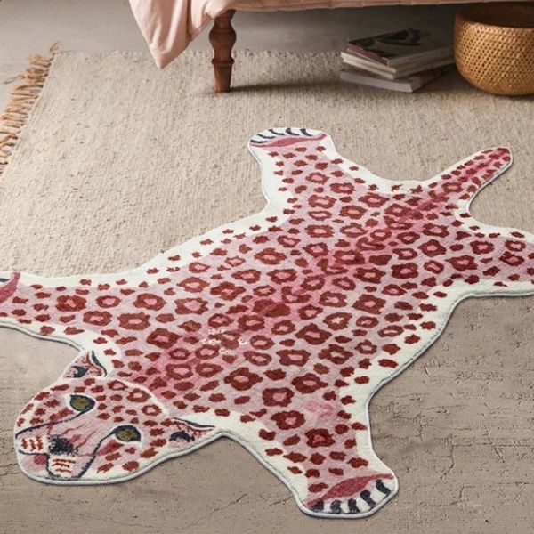 Living room carpet cartoon leopard decoration fashionable bedroom plush floor mat leisure area coffee table soft KoFTA leather 240923