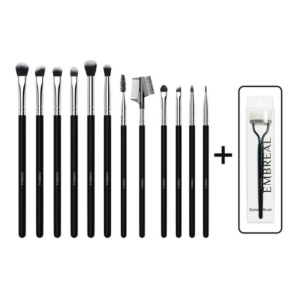 Embreal 12pcs Eye Makeup Bes 12pcs Ehadow Eyebrow Eyeliner Blending Bes + Metal Lash Separator Eye Makeup Tools Z250108