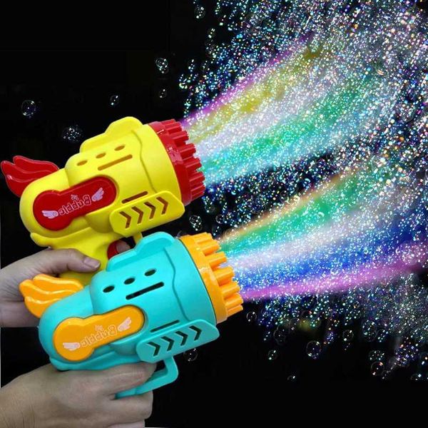 Bubble Gun Kids Toys Electric Autatic Soap Rocket Bubbles Hine Outdoor Wedding Par Toy LED Light Children Birthday GiftsY250120