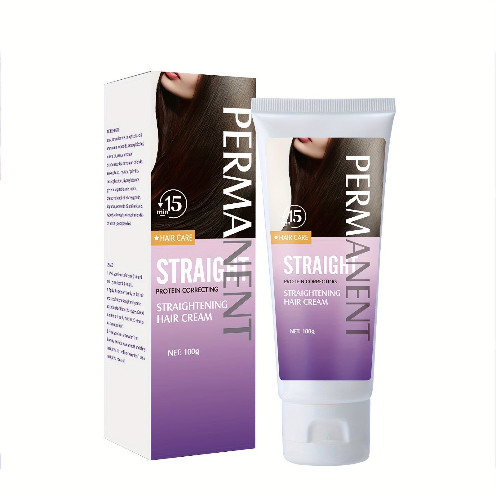 TEMU Keratin Straightening Cream, Protein Hair Straightening Cream, & Gloss Hair Straightening Cream, For Silky, Healthy, Straight Hair, 100g-3.53oz