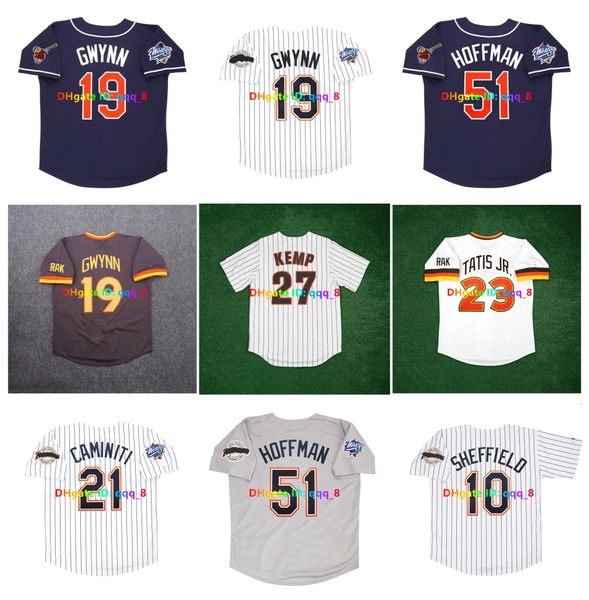 Tony Gwynn Ken Caminiti 1998 World Series Padres Baseball Jersey Trevor Hoffman Ozzie Smith Dave Winfield Gary Sheffield Fernando Tatis Jr.