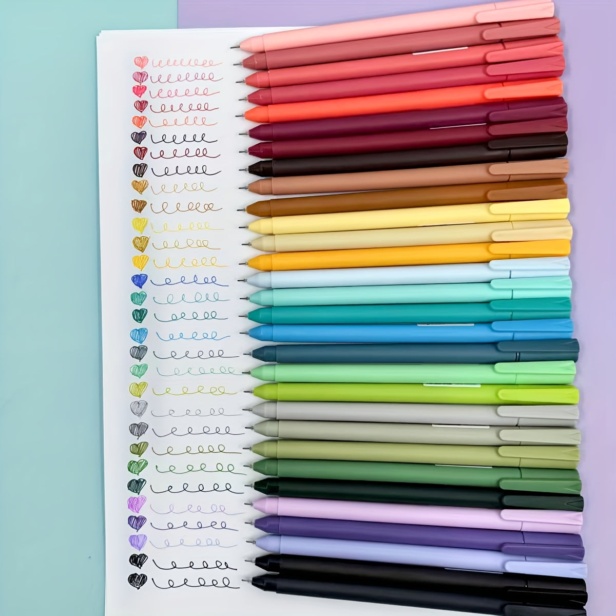 TEMU 30pcs Set Of Gel Pens With Colored Ink 30pcs (including 6 Boxes), 0.5mm , Beautiful And Cute Diary Handbook Pen Stationery Pen School Office