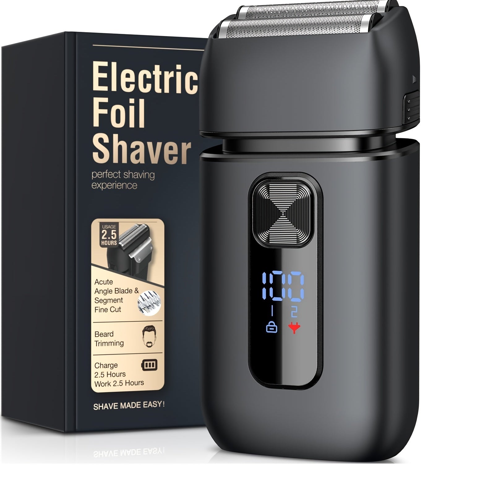 TEMU Electric Shaver For Men, Rechargeable Foil Shaver With Pop-up Trimmer For Travel, Professional Precision Shaving For Face & Head, Gift For Dad