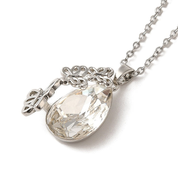 Collares colgantes de vidrio de latón