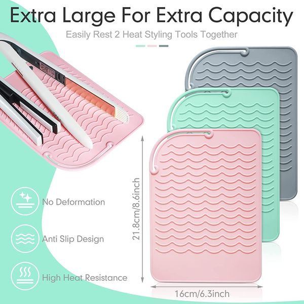 Organization Storag Home Curling Iron Hair Straightener Perm Rod Silicone Thermal Insulation Pad Electric Curling Rod Large Curling Perm Sto