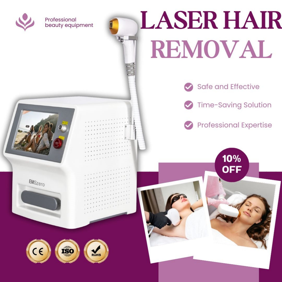 Diode Laser Hair Removal Machine 808nm Triple Wavelength Painless Permanent Epilation Device for Beauty Salon Fast Hair Removal Equipment