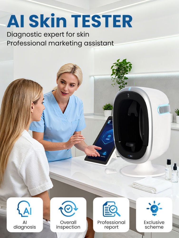 O1 Skin Analyzer Beauty Salon 15.6 Inch 3D Facial Skin Analyzer Machine 8 Light Spectrum Skin Analysis Scanner
