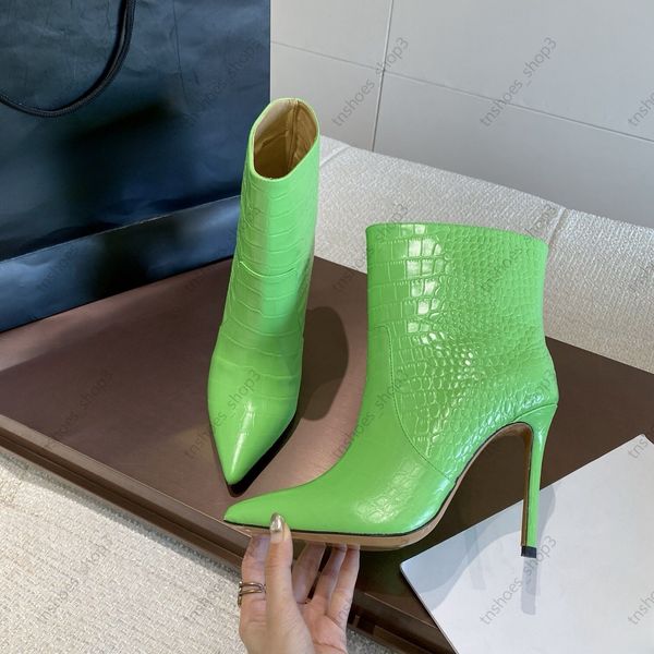 designer slippers 2024 designer high heels paris crocodile ankle boots 10.5cm elegant leather women&#039;s high heel sandals slippers boots