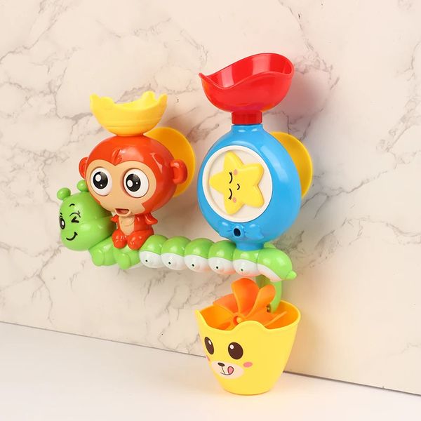 Baby Bath Suntty Cup Track Games de água infantil Banheiro Monkey Caterpilla Banho Toy Toy para crianças Presentes de aniversário 241220