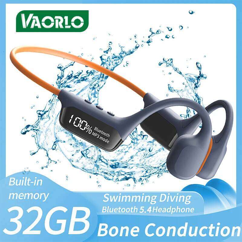 Designer Famous Brand Bluetooth True Bone Conduction Headphones Waterproof DT MP Built In GB Memory LED Digital Display For Swiming