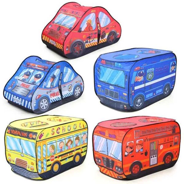 Childrens Foldable Play Tent Firefighter Police Game House Pretend Play Fire Truck Kids Pretend Play House Birthday Gifts X250210