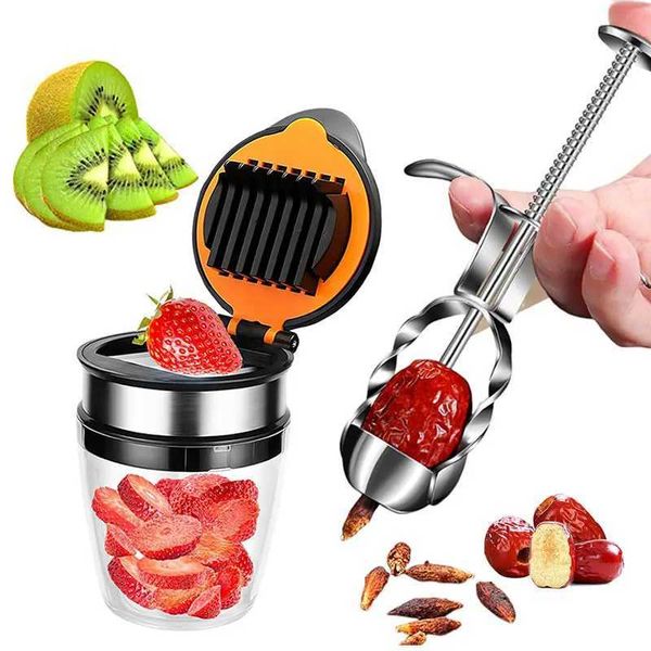 Strawberry Slicer Egg-Banana-Grape-Mushroom-Kiwi Chopper Stainless Steel Mini Fruit Slicer Cup Fruit Cutter Kitchen GadgetXJ240903
