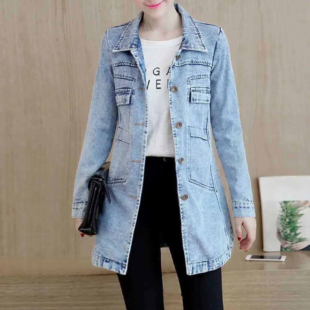 Trending Products Large Size Trench Coat Women Outerwear Denim Jacket Embroidery Autumn Clothing Fashion 2023X240920