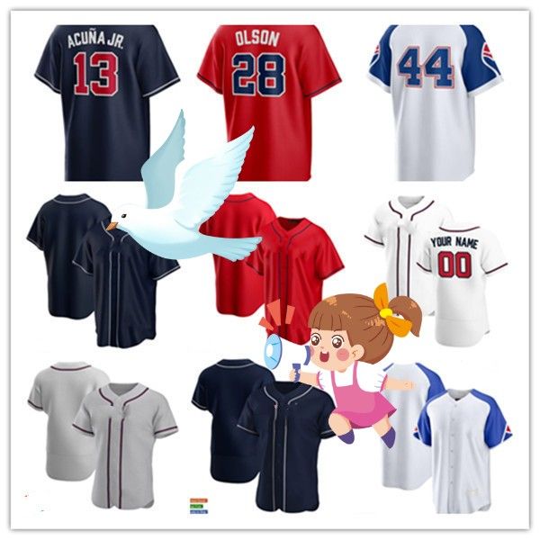 Braves Baseball Jersey custom Matt 28 Olson Ozzie 1 Albies Ronald 13 Acuna Jr. Max 54 Fried Austin 27 Riley men women youth kid S M L XL XXL