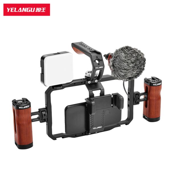 Yelangu LW101 Series Kit Metal Mobile Phone Cage Double Handle Suit Universal Mobile Phone Cage Like iphone 14 Pro Max Xiaomi