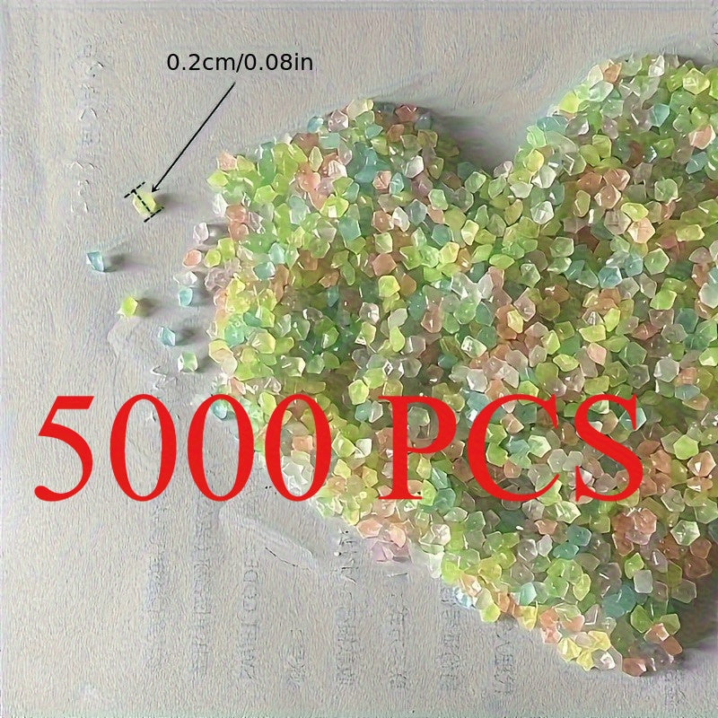TEMU 8888 Luminous Resin Sand And Luminous Stones - Colorful 3-5mm, Suitable For Aquariums, Bonsai, Small Landscapes - Outdoor Decorative Stones,